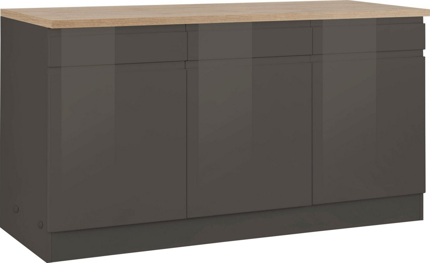 KOCHSTATION Unterschrank KS-Virginia 85 cm hoch, 150 cm breit, 3 Schubladen, 3 Türen, griffloses Design Bild 1