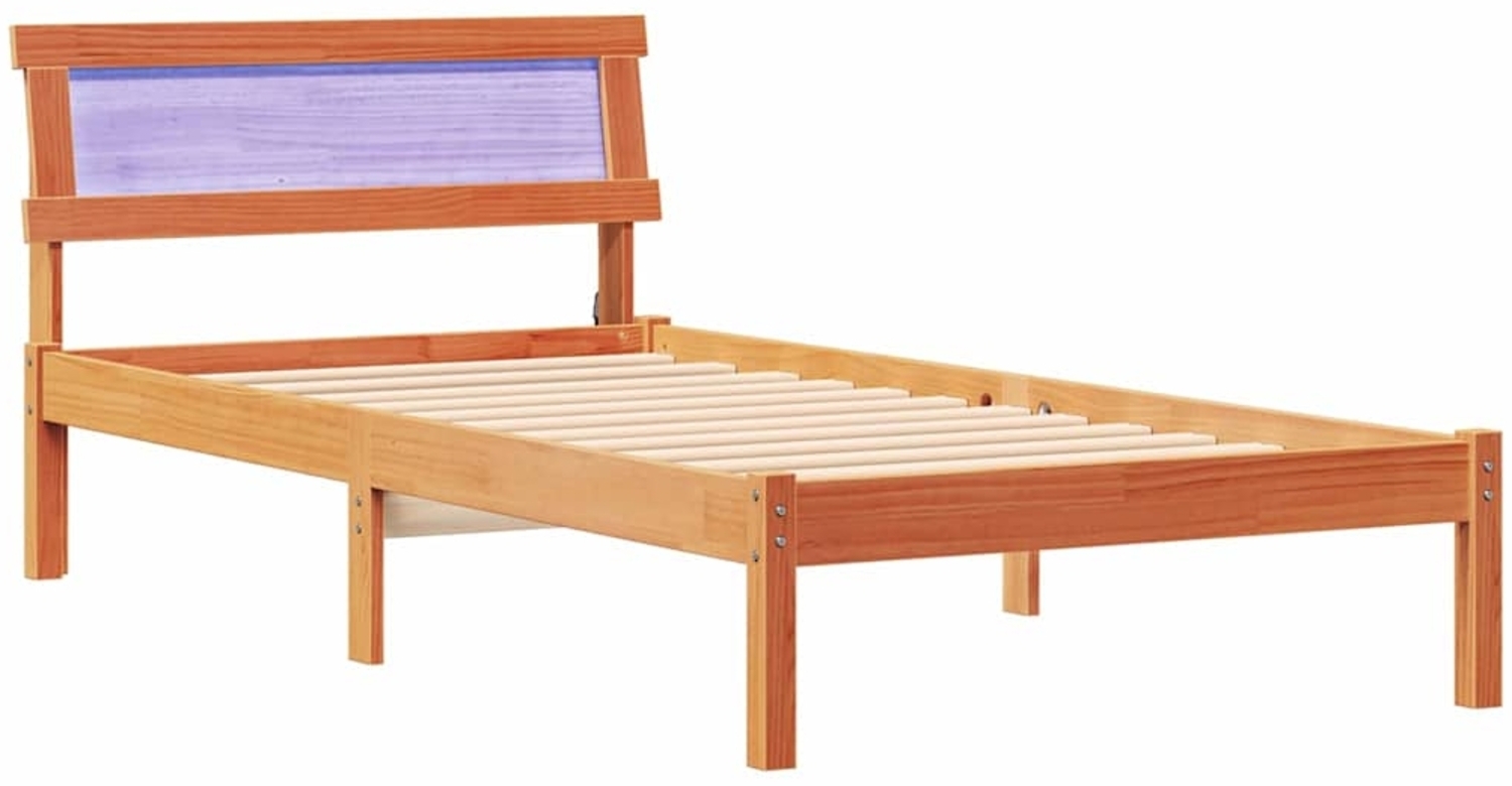 vidaXL Bettrahmen Wachsbraun 80 x 200 cm Massives Kiefernholz 872841 Bild 1