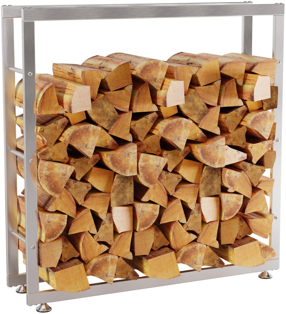 CLP Kaminholzständer Keri V2 Edelstahl,edelstahl 25x100x100 cm Bild 1
