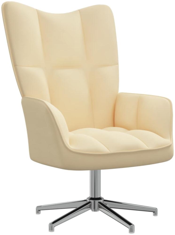 vidaXL Relaxsessel Cremeweiß Samt [328126] Bild 1