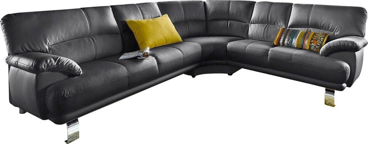 TRENDMANUFAKTUR Ecksofa Cecilia in italienischem Design, modern und komfortabel, L-Form, bequeme Armlehnen, mit langem Schenkel Bild 1