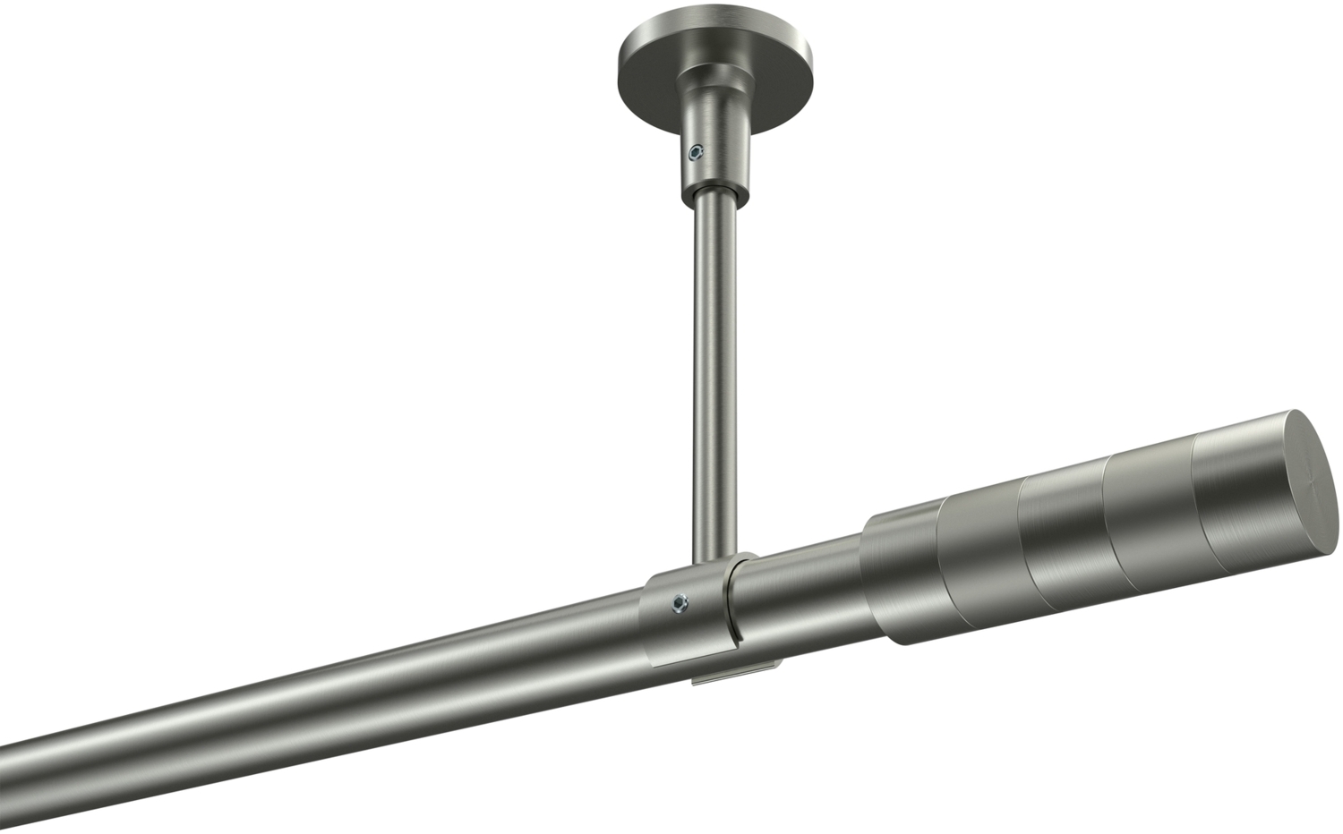 Gardinenstangen-Set Sonette Mavell 400 cm (geteilt in 2 x 200 cm), 1-läufig, 20 mm Ø Edelstahl-Optik Bild 1