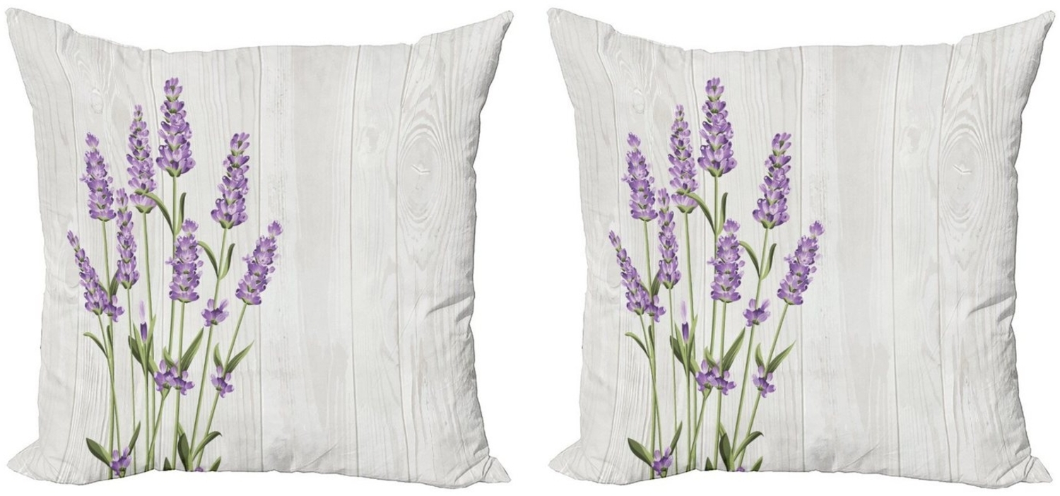 Abakuhaus Kissenbezüge Modern Accent Doppelseitiger Digitaldruck, (2 Stück), Lavendel Kräuter-Bouquet auf Holz Bild 1