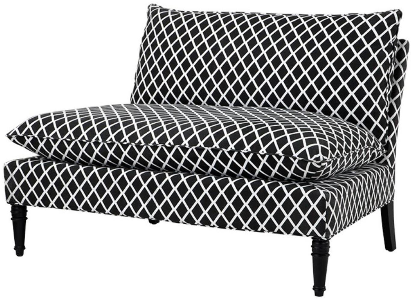 Casa Padrino Wohnzimmer Sofa Schwarz / Weiß 129,5x91 x H. 89 cm Bild 1