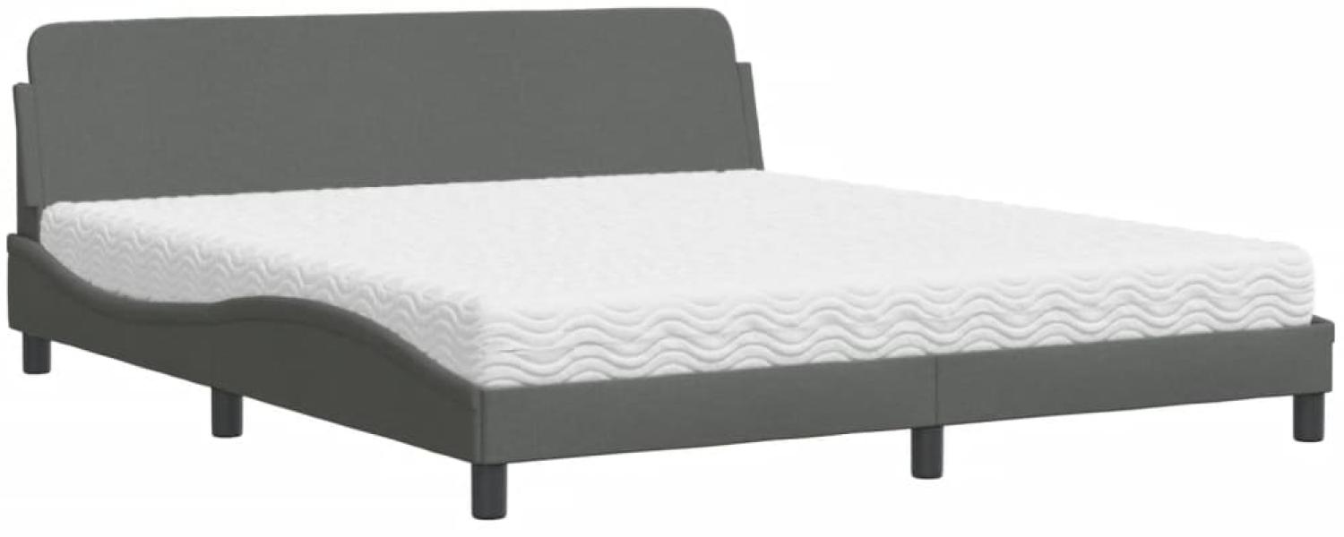 vidaXL Bett mit Matratze "Dover" Dunkelgrau 180x200 cm Stoff 3208445 Bild 1