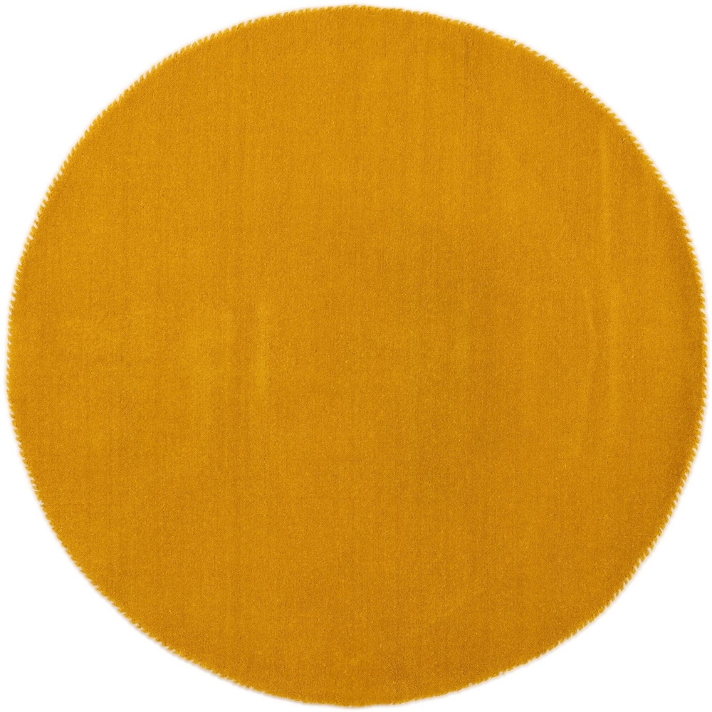 carpetfine Wollteppich Gabbeh Lola Uni, rund, Höhe: 14 mm, mit natürlichem Pflanzenmaterial von Hand gewebt, auch als Läufer Bild 1