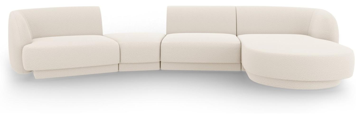 Micadoni Modulares Sofa Miley mit Recamiere 4-Sitzer Rechts Boucle Beige Bild 1