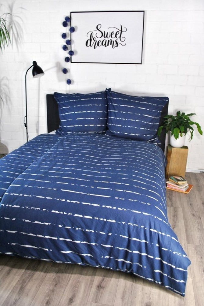 jilda-tex Bettwäsche, Biber, 2 teilig, warm, weich und mit tollem Streifenmuster Bild 1