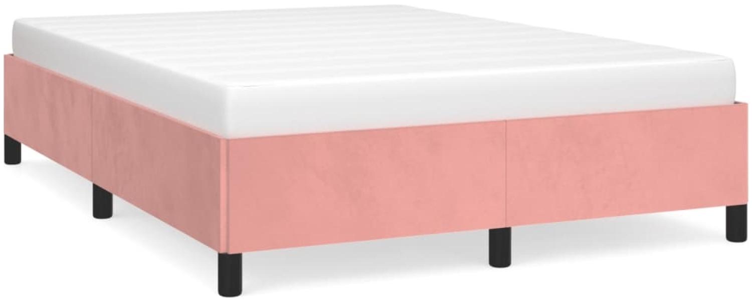 vidaXL Bettgestell Rosa 140x200 cm Samt 347329 Bild 1