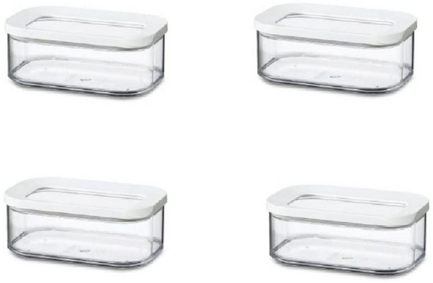 Mepal | Modula Vorratsdosen-Set 4-tlg. | 425 ml | weiß | perfekt für trockene Lebensmittel | Frischhaltedose | platzsparend und stapelbar Bild 1