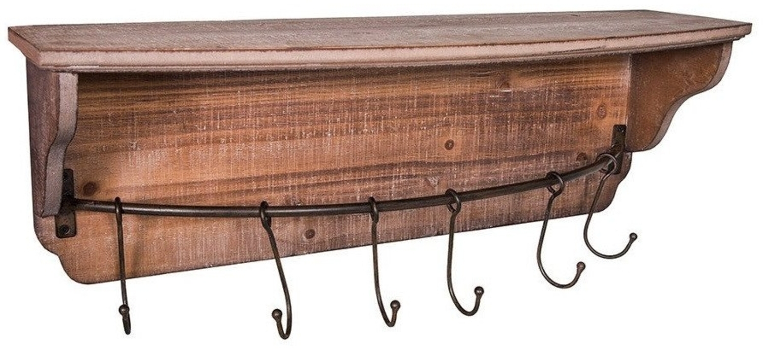 Antic Line Wandregal Hängeregal mit Haken Garderobe Industrial SEB16149 Bild 1