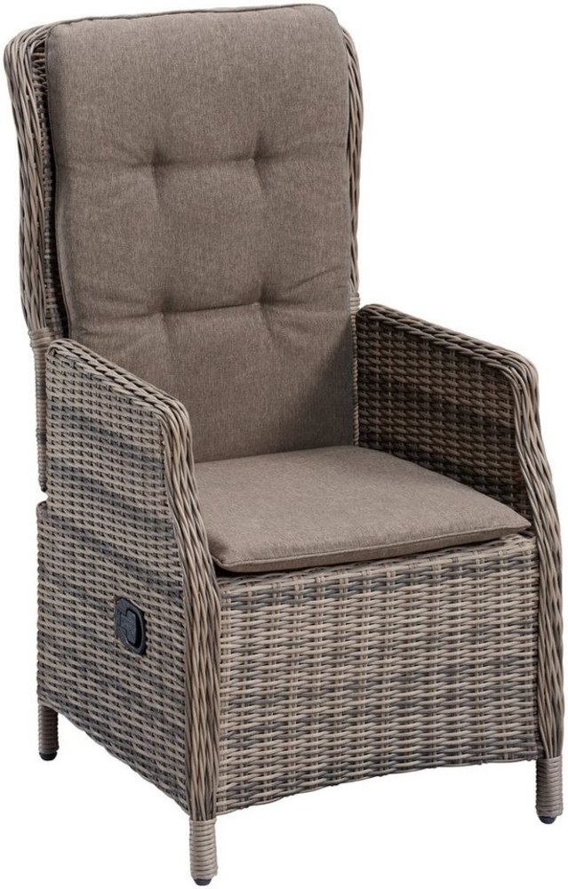 MERXX Gartenstuhl Riviera (1 St), Polyrattan, verstellbar, natur, inkl. Auflage Bild 1