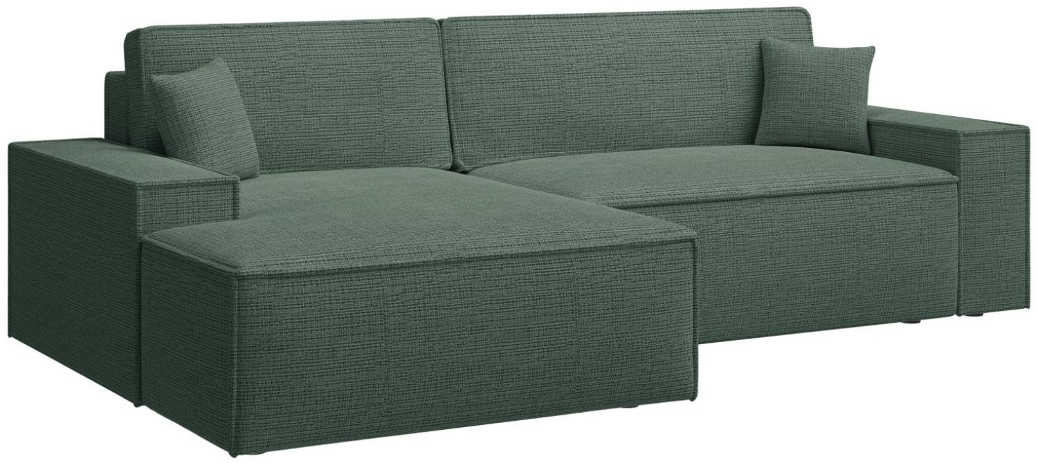 Selsey Farese New - Ecksofa mit Schlaffunktion, Chenille-Bezug in Salbeigrün, linksseitig Bild 1