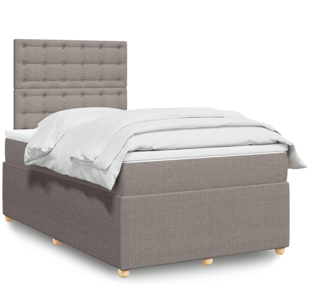 vidaXL Boxspringbett mit Matratze Taupe 120x190 cm Stoff 3294313 Bild 1