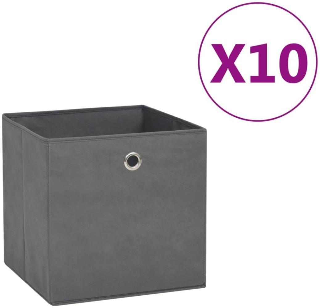 vidaXL Aufbewahrungsboxen 10 Stk. Vliesstoff 28x28x28 cm Grau 325193 Bild 1