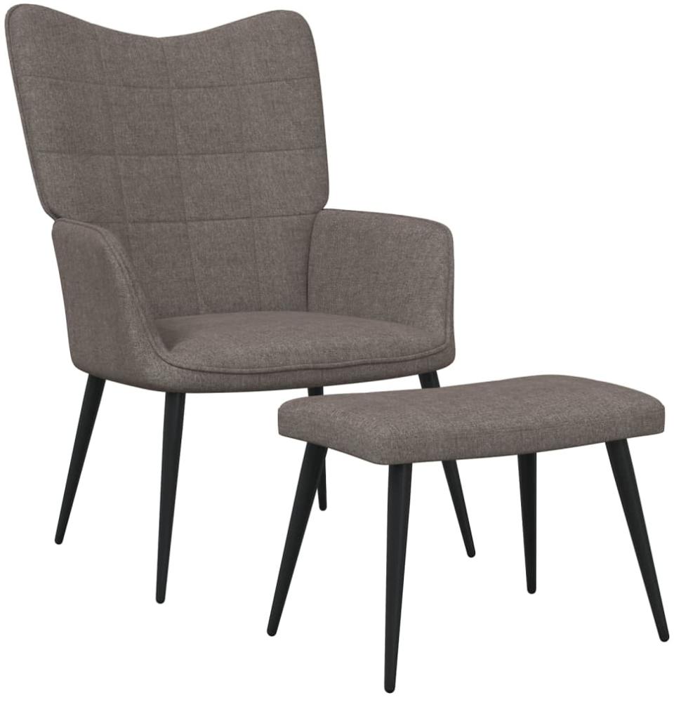 vidaXL Relaxsessel mit Hocker Taupe Stoff [327961] Bild 1