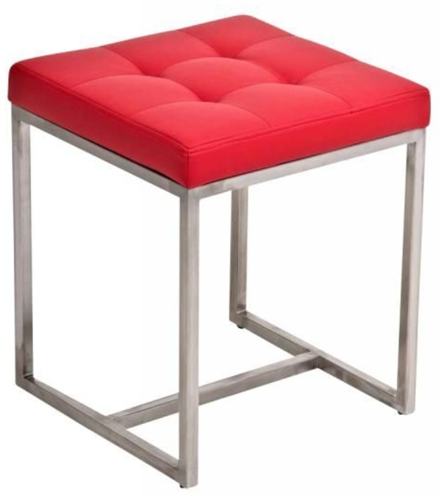 Sitzhocker - BRIT 2 - Hocker Sessel Kunstleder Rot 40x40cm Bild 1