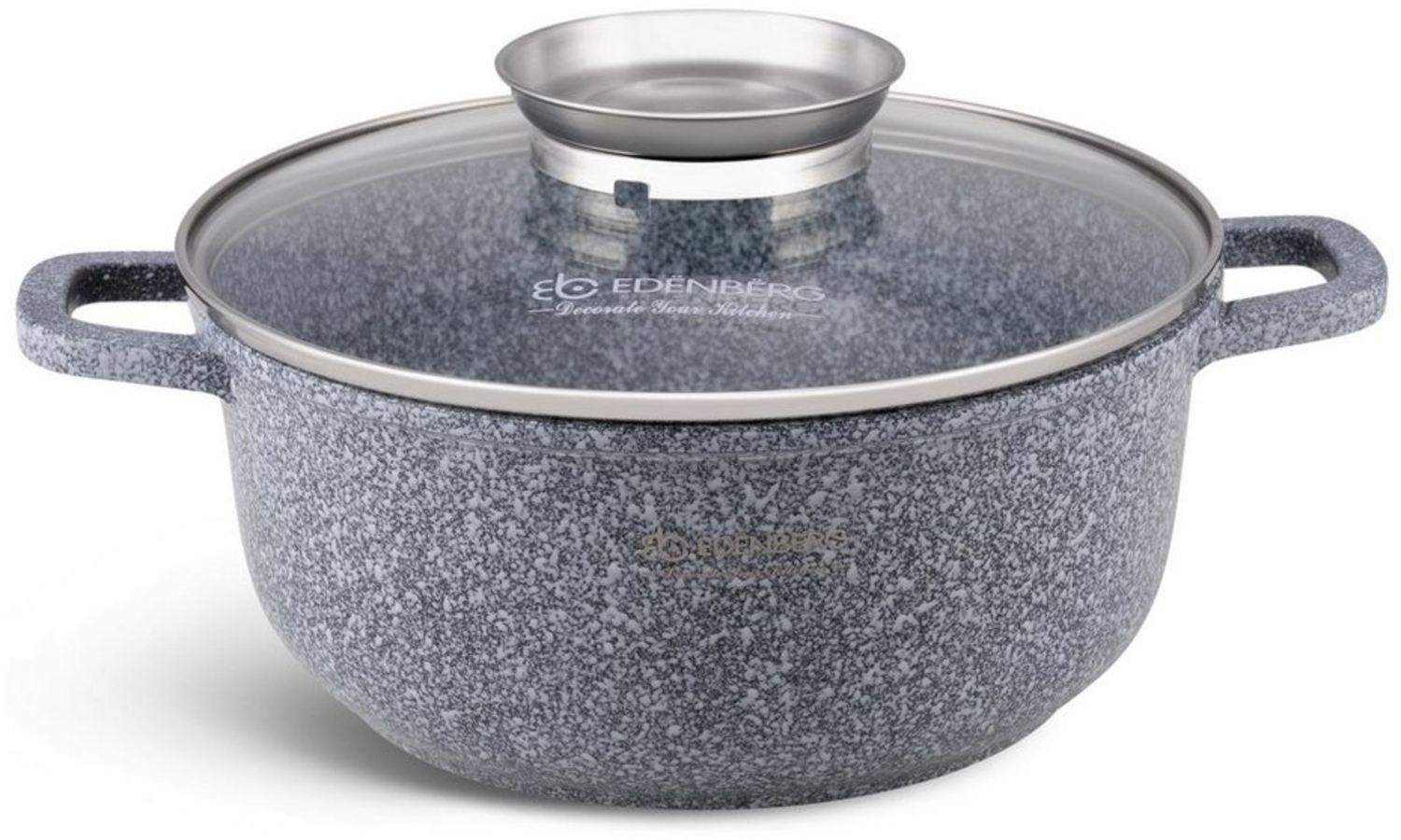 Edenberg Kochtopf Topf 5.6L Suppentopf Kompotttopf Spargeltopf Steinbeschichtung, Aluminiumguss (sehr hochwertig, 2-tlg, Zeitloses Design des Topfsets. Eine ideale Geschenkidee) Bild 1