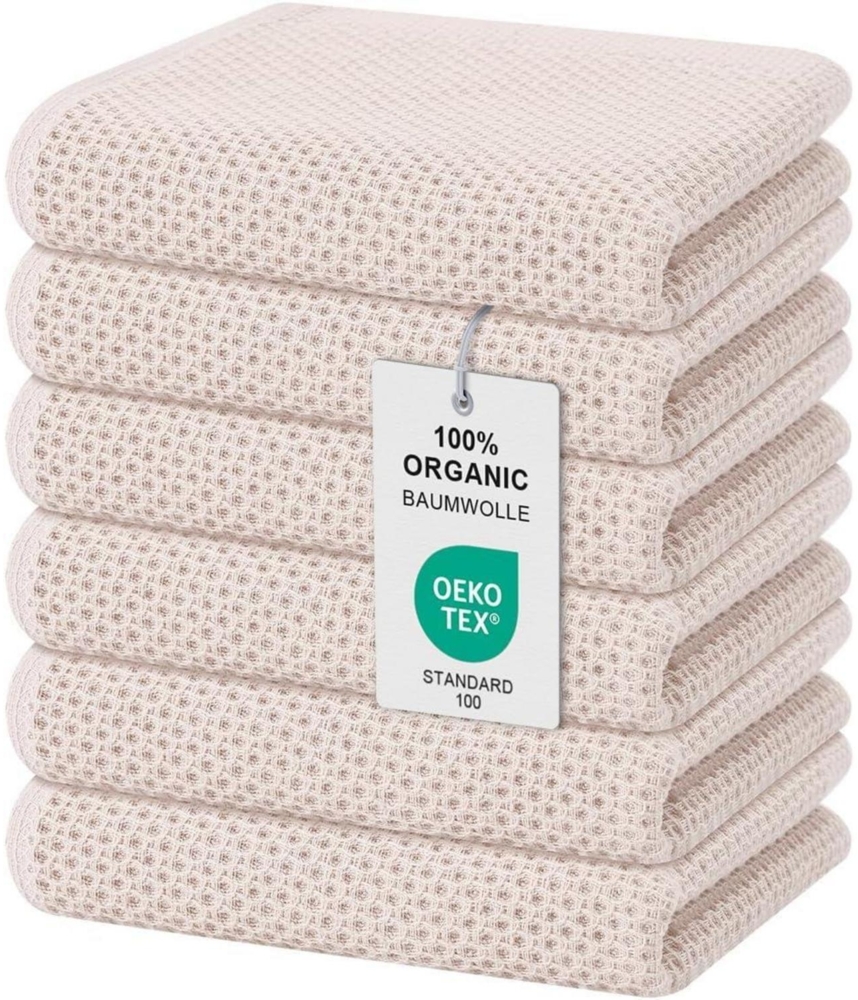 6er Set Geschirrtücher 100% Baumwolle 32x72 cm Saugfähig Weiche Küchentücher Bild 1