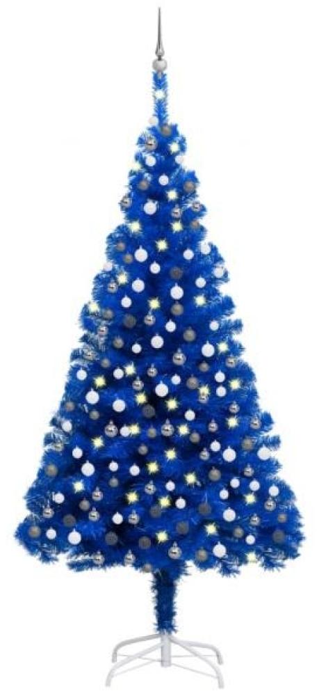 vidaXL Künstlicher Weihnachtsbaum Beleuchtung & Kugeln Blau 210 cm 3077682 Bild 1