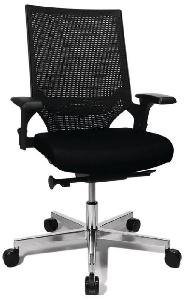 Bürodrehstuhl m. Punktsynchrontechnik schwarz/schwarz 450-550mm m. Armlehnen Tr. Bild 1