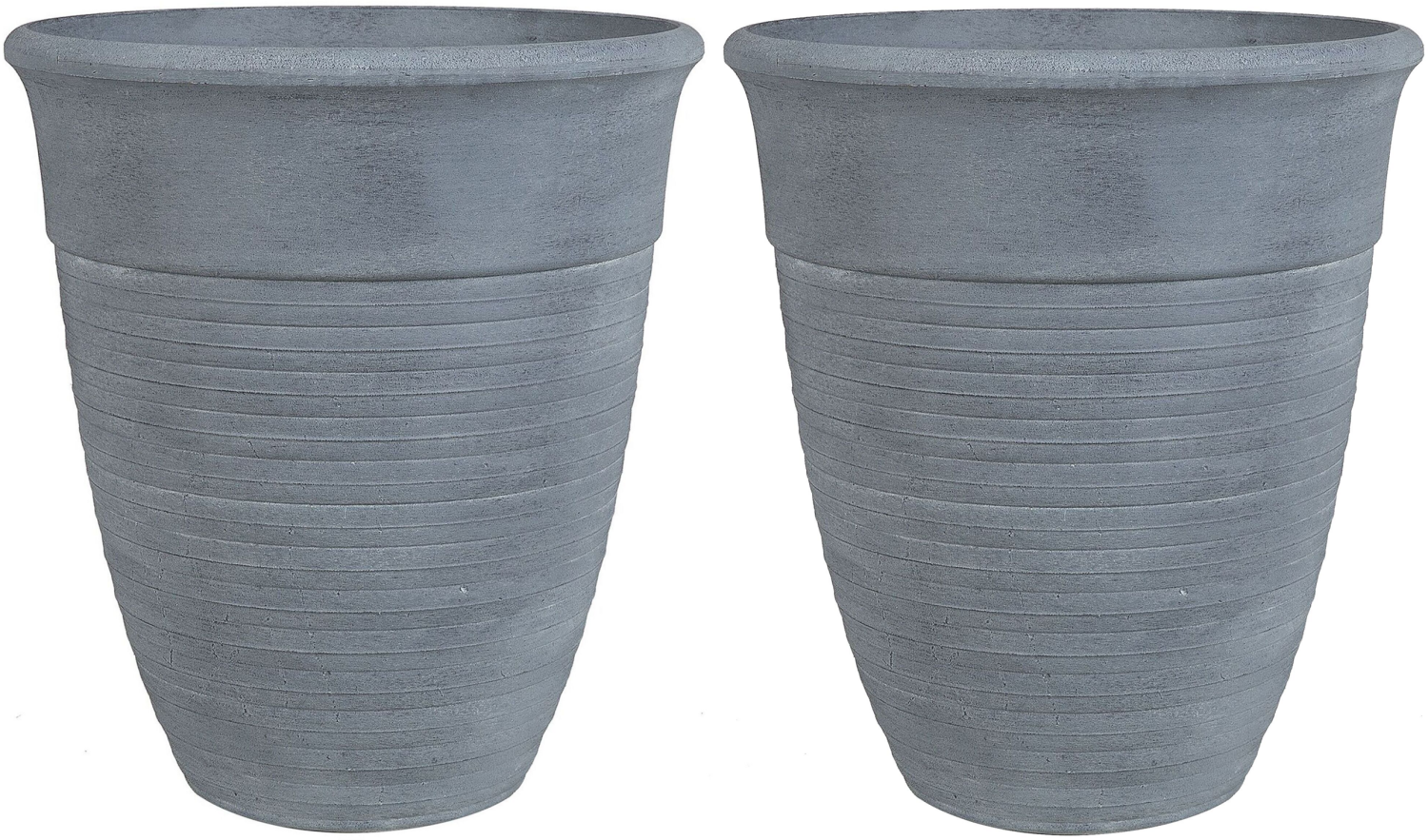 Blumentopf 2er Set grau rund 50 x 50 x 58 cm KATALIMA Bild 1