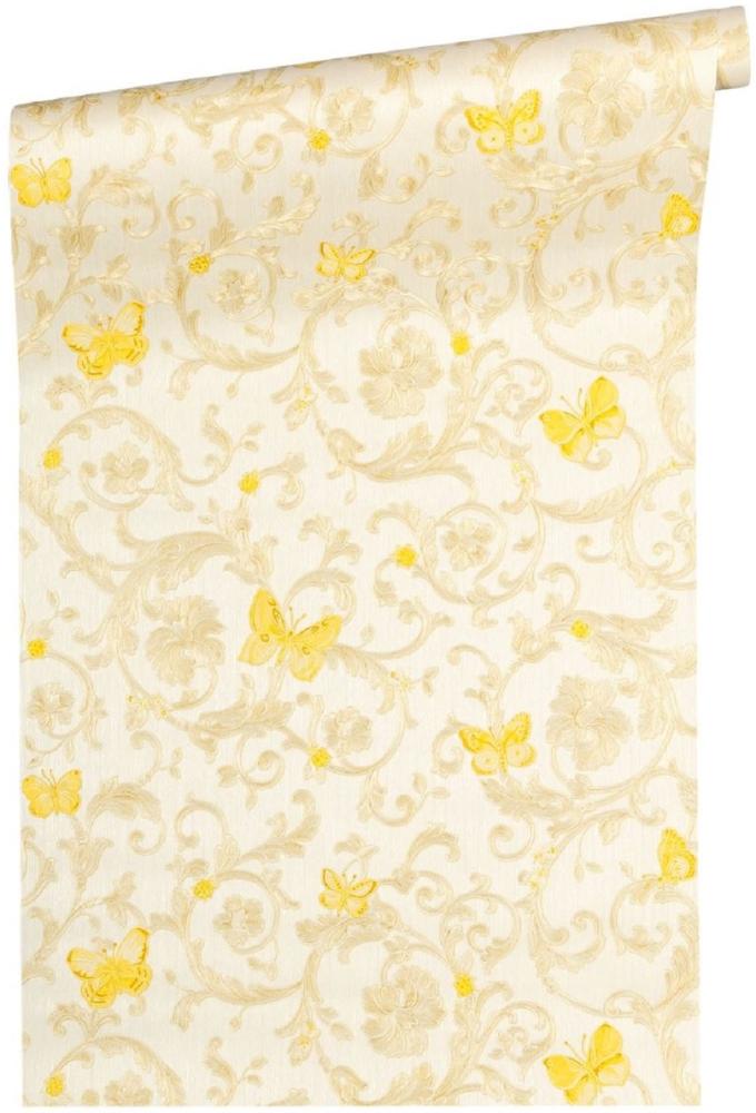 Versace Designer Barock Vliestapete Butterfly Barocco 343251 Creme / Gelb / Gold - Design Tapete - Luxus Qualität Bild 1