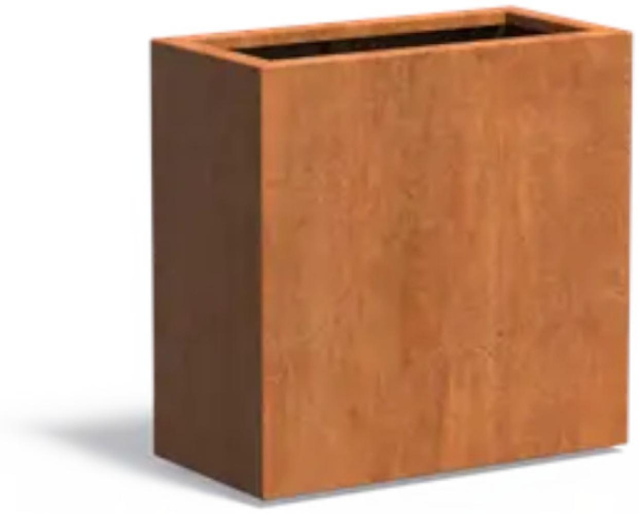 Adezz Pflanzgefäß Carrez Standard Rechteck aus Corten-Stahl Pflanzkübel Größe 80x40x80 cm Bild 1