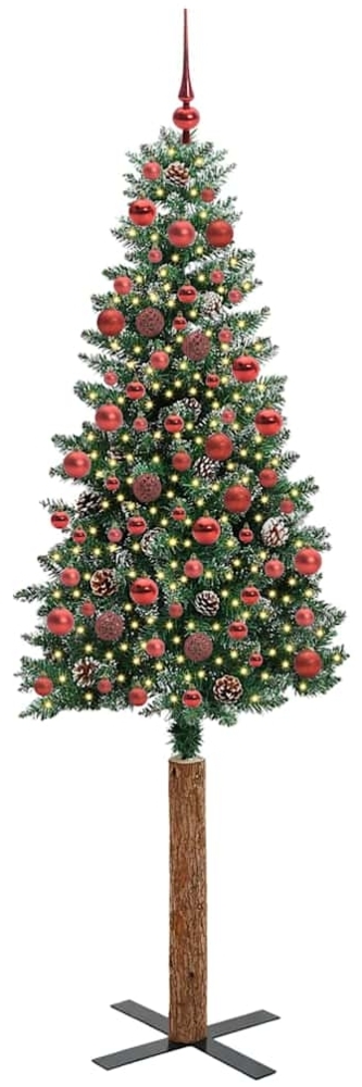 vidaXL Schlanker Weihnachtsbaum mit 300 LEDs mit Ständer Grün 180 cm 3394899 Bild 1