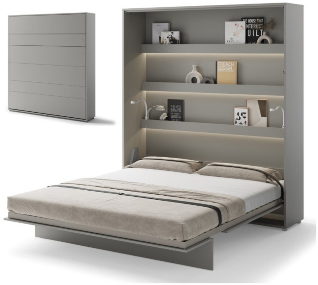 yourhouse24 Schrankbett Bed Concept Wandklappbett Vertikal Gästebett Grau 90/120/140/160/180cm Bild 1