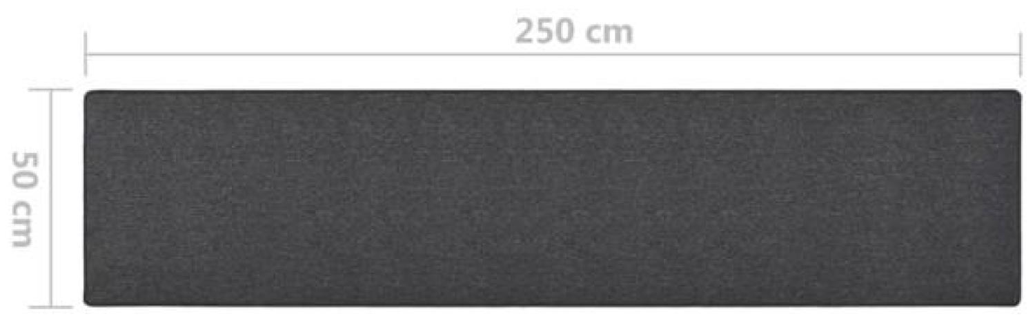 vidaXL Teppichläufer Anthrazit 50x250 cm 326961 Bild 1