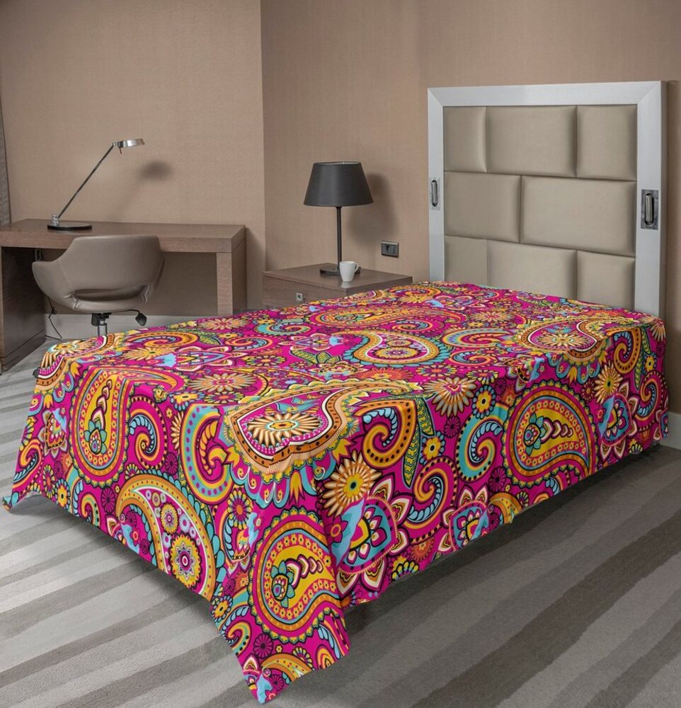 Abakuhaus Betttuch weiches bequemes oberes Bettlaken dekoratives Bett 1 Stück, Bunt Paisley Osten Bild 1