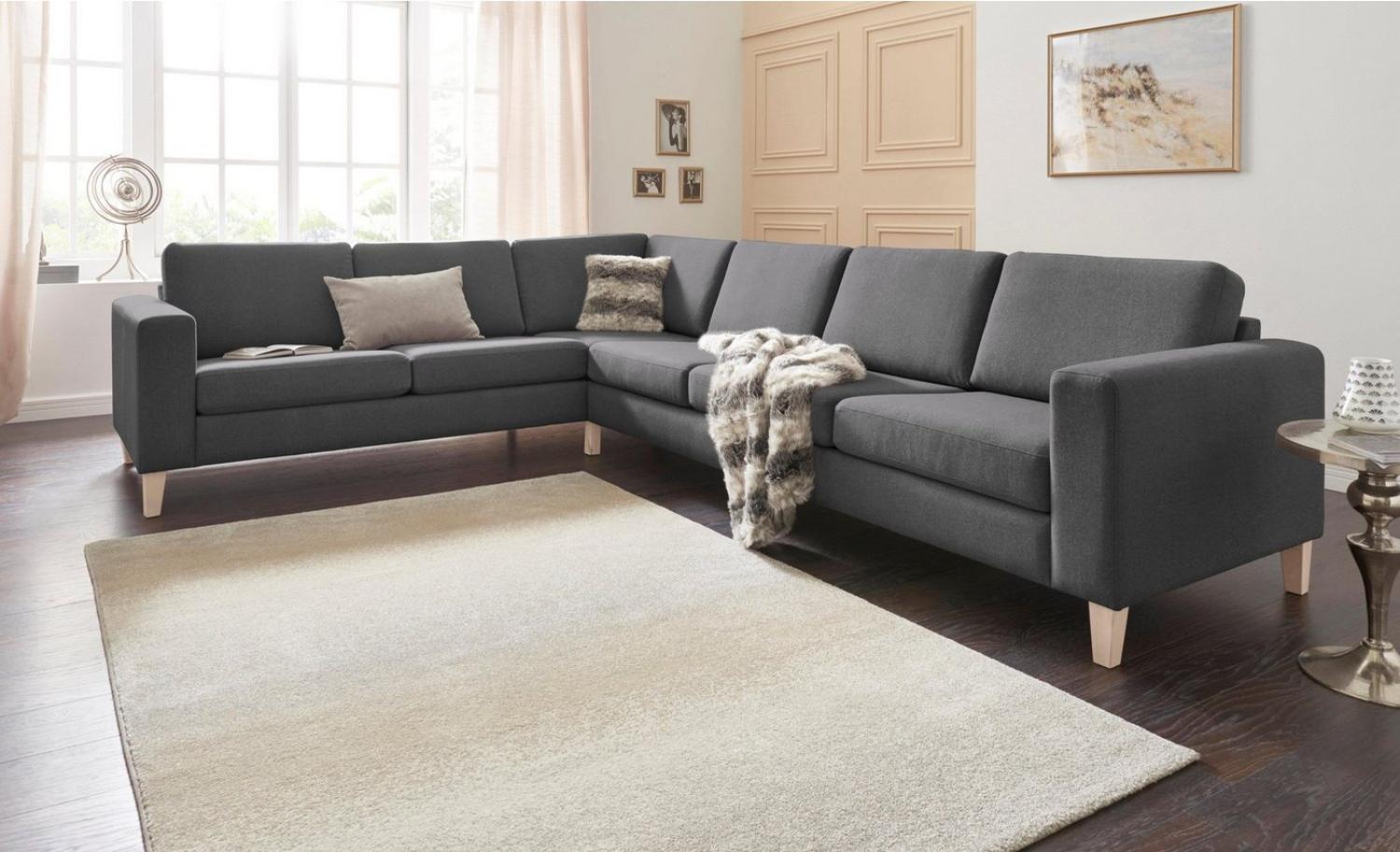 ATLANTIC home collection Ecksofa Terra L-Form, mit Wellenunterfederung, langer Schenkel links oder rechts montierbar Bild 1