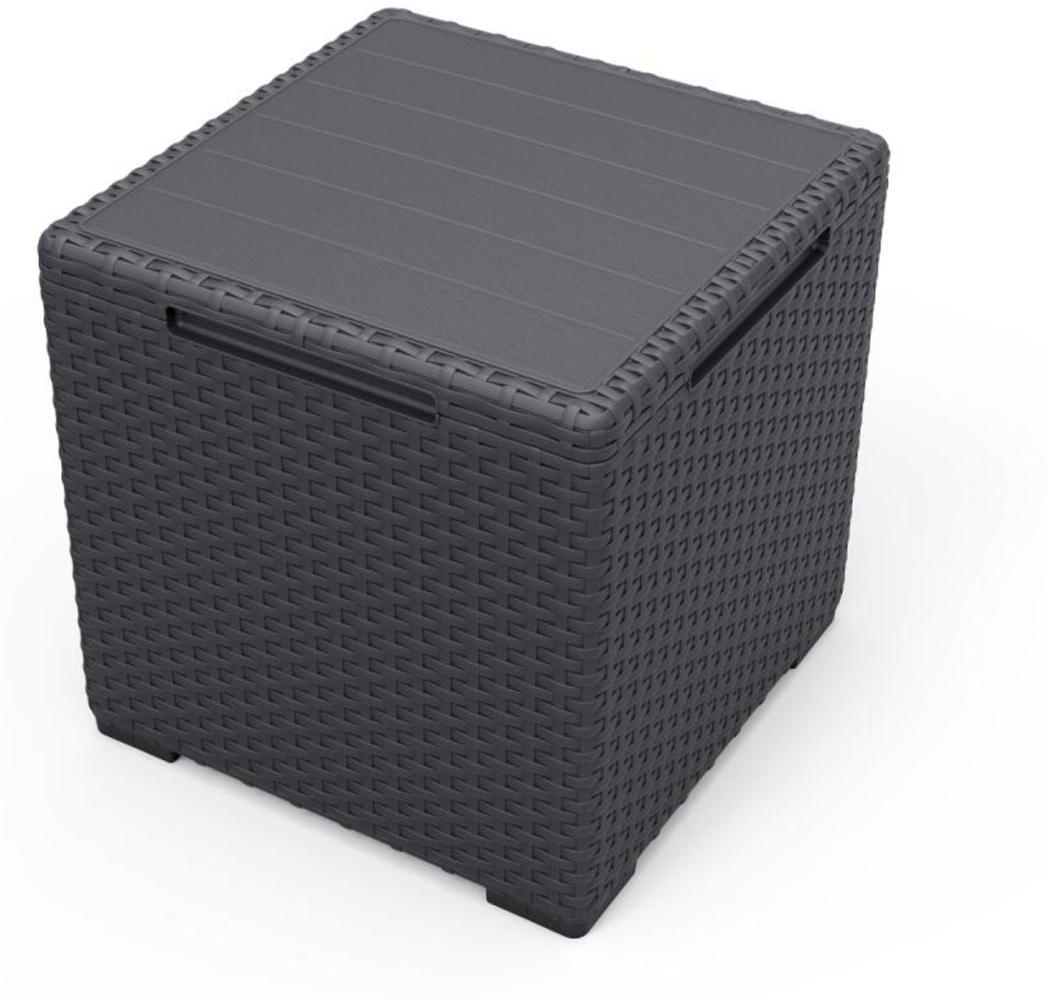 4x Keter Aufbewarungsboxen 37x37x37cm Schwarz Beistelltisch Garten Kisten Rattan Bild 1