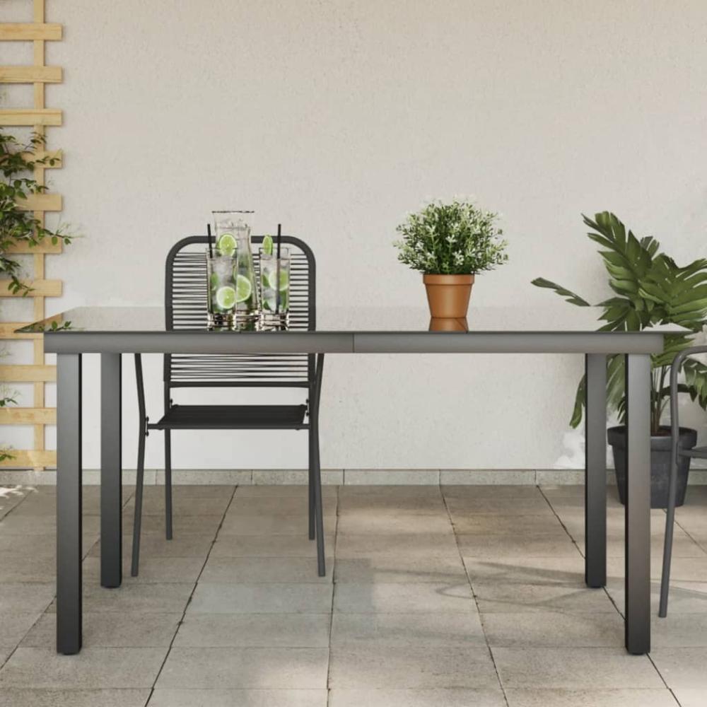 vidaXL Gartentisch Schwarz 150 x 90 x 74 cm Aluminium und Glas 42788 Bild 1