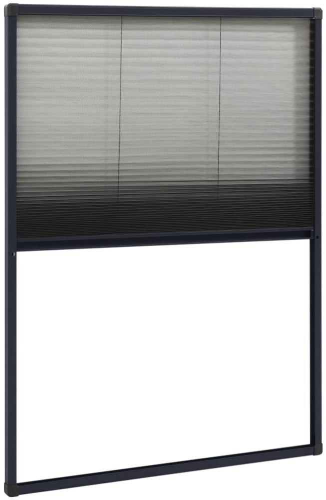 Insektenschutz-Plissee für Fenster Aluminium Anthrazit 80x120 cm Bild 1