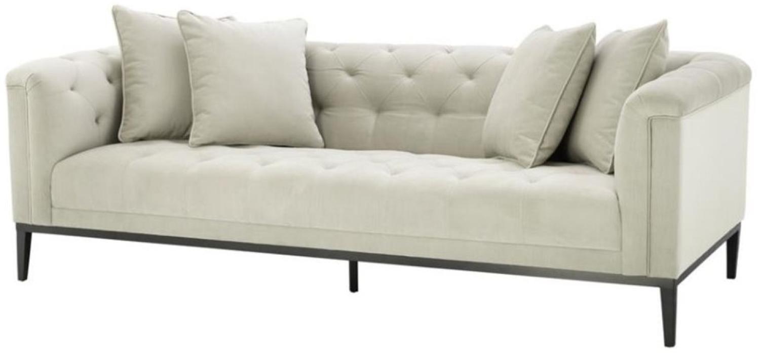 Casa Padrino Luxus Sofa Hellgrau Schwarz - Wohnzimmer Möbel Bild 1