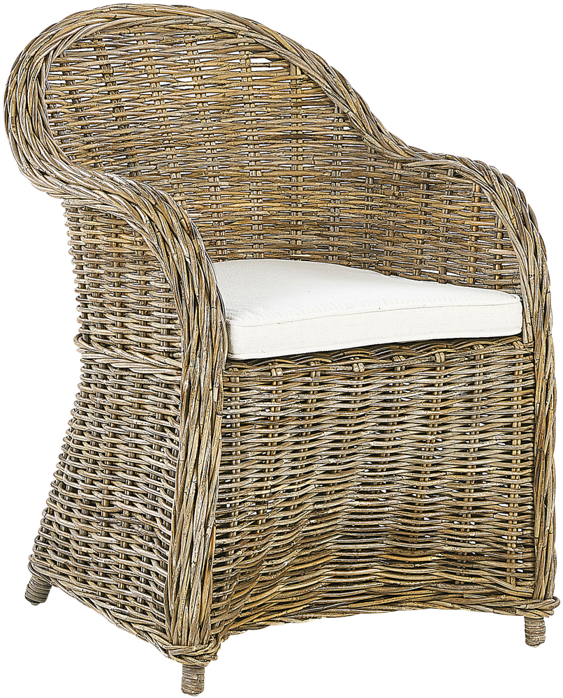 Gartenstuhl SUSUA Rattan Heller Holzfarbton Bild 1