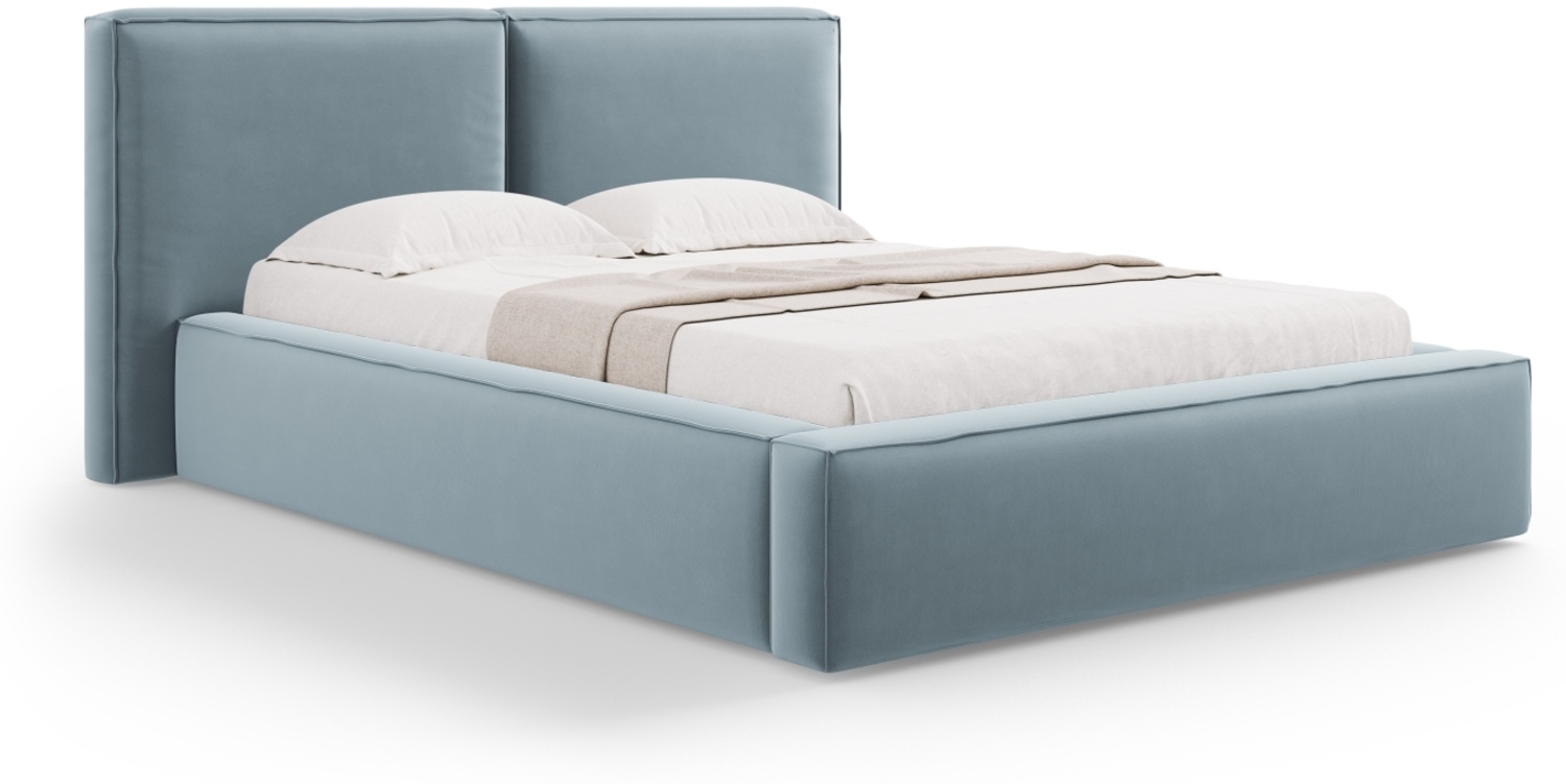 Micadoni Bett Jodie Samtstoff Bluvel Hellblau 140x200 Bild 1