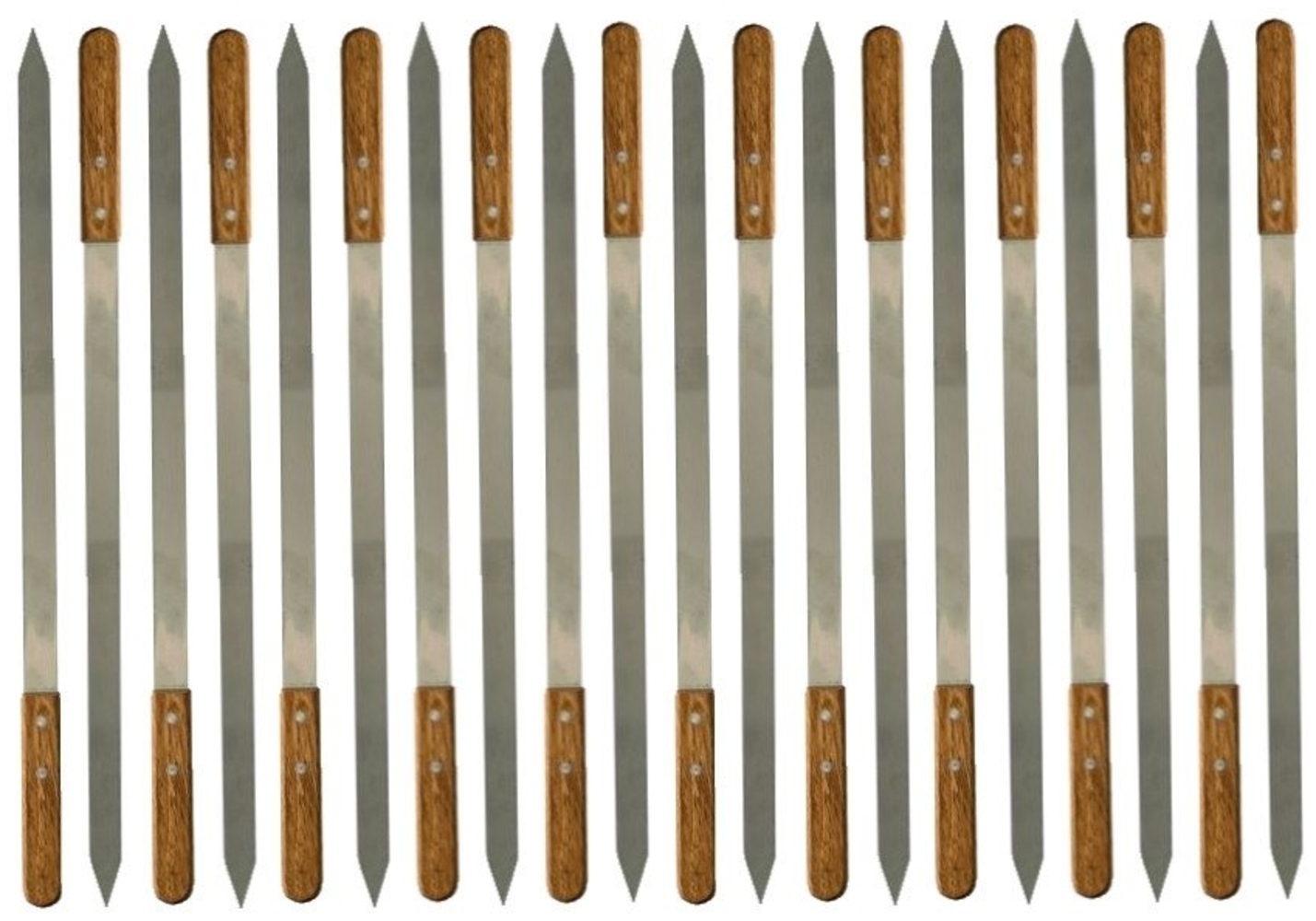 walexo Grillspieß Edelstahl Kebab Adana Grillspieße 600x23x2mm Holzgriff (20-St) Bild 1