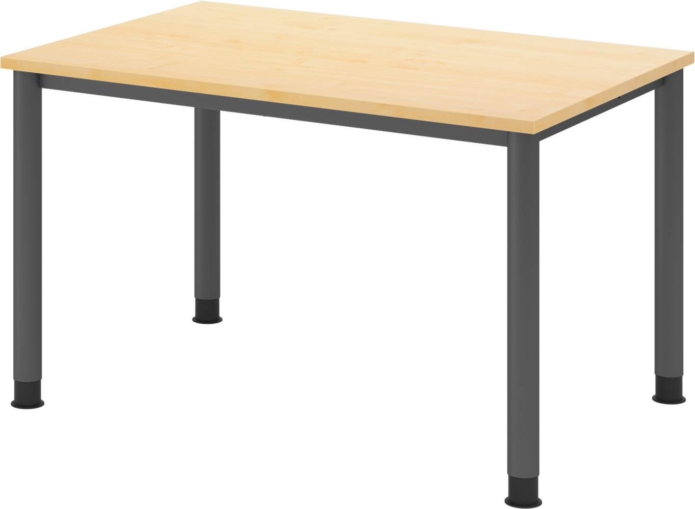 bümö höhenverstellbarer Schreibtisch H-Serie 120x80 cm in Ahorn, Gestell in Graphit - PC Tisch für's Büro manuell höhenverstellbar, Computertisch verstellbar, HS-12-3-G Bild 1