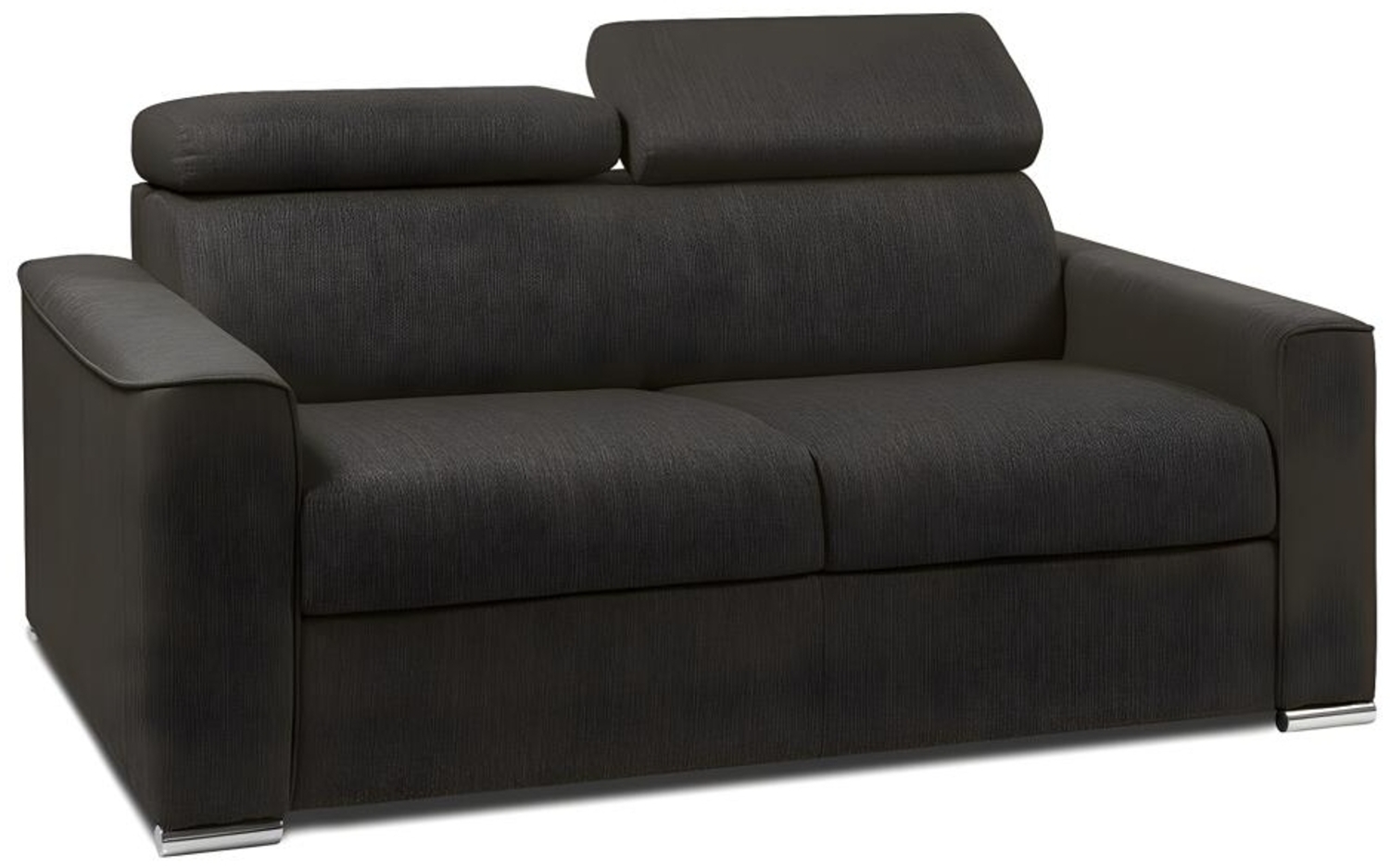 Schlafsofa 2-Sitzer Stoff VIZIR - Braun - Liegefläche: 120 cm - Matratzenhöhe: 18 cm Bild 1