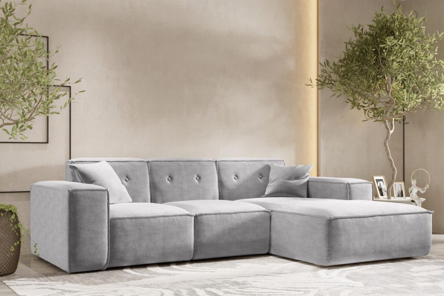 Ecksofa Designersofa CESINA Stoff Perfect Harmony Grau Ottomane Rechts Bild 1