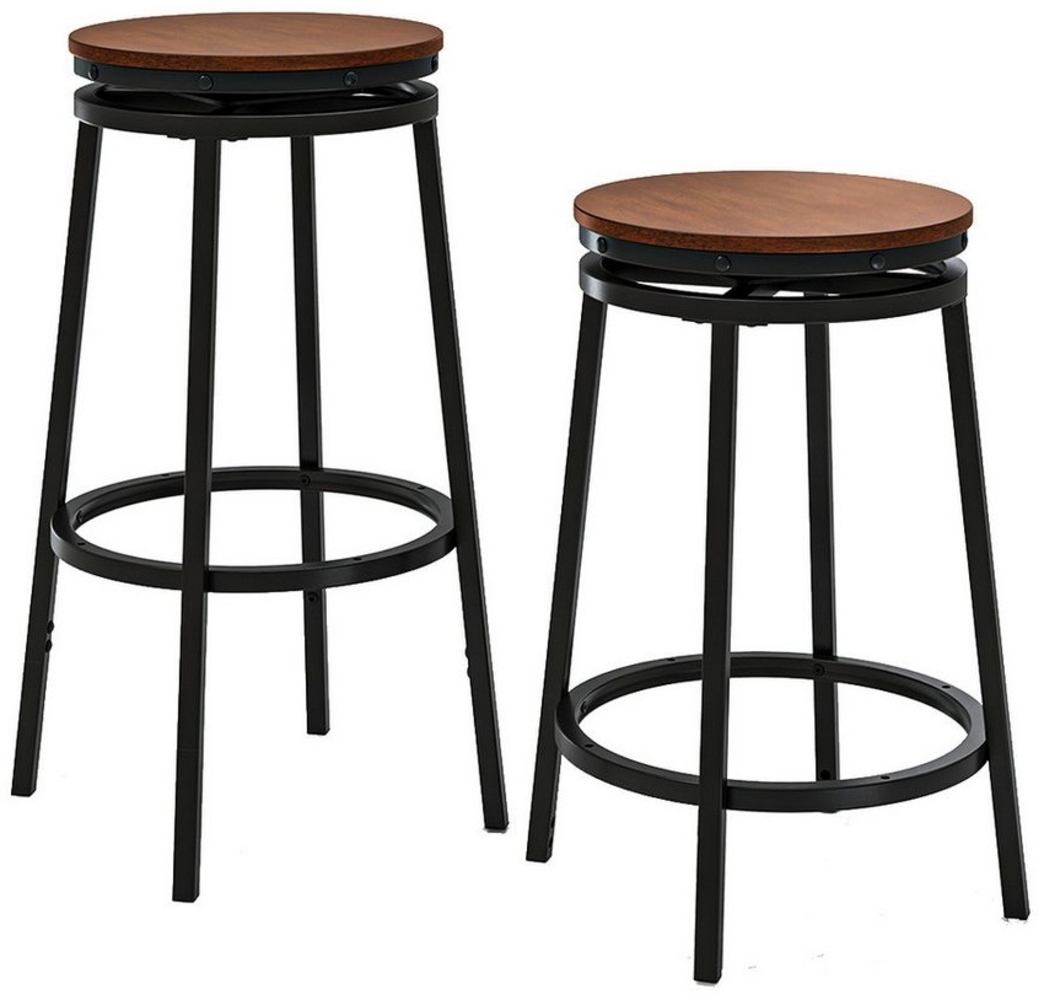 COSTWAY Barhocker (2er Set), drehbar, Küchenhocker mit 2 Höhen&Fußstützen Bild 1