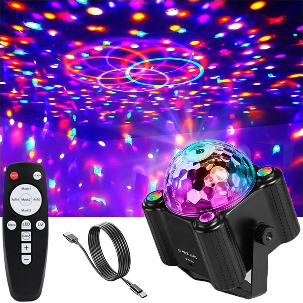 Sunicol LED Discolicht Musik Activated Discolicht LED Party Lampe mit Fernbedienung, USB, RGB Dynamisch Disco Lichteffekte ür Party/Kinder/Hochzeit Bild 1