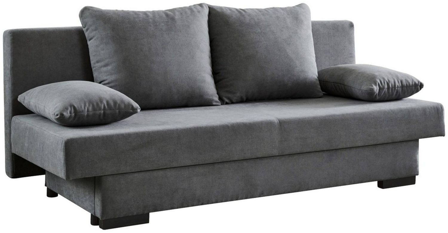 Sun Garden Schlafsofa GRONINGEN, Grau, Webstoff, Ausziehbar, Bettkasten, mit Armlehn- und Rückenkissen, B 190 x H 80 x T 83 cm Bild 1