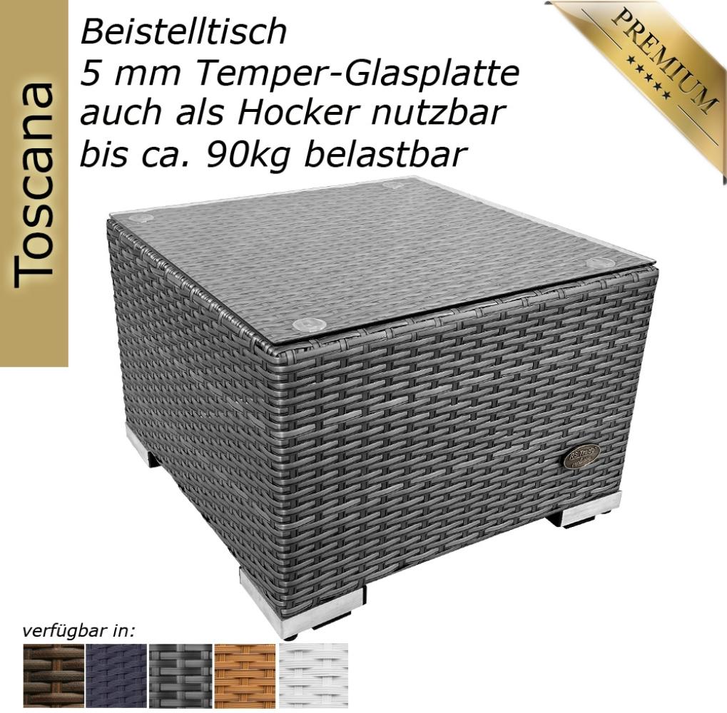 Beistelltisch aus hochwertigem Kunstrattan Farbe: Grau-Silber Bild 1