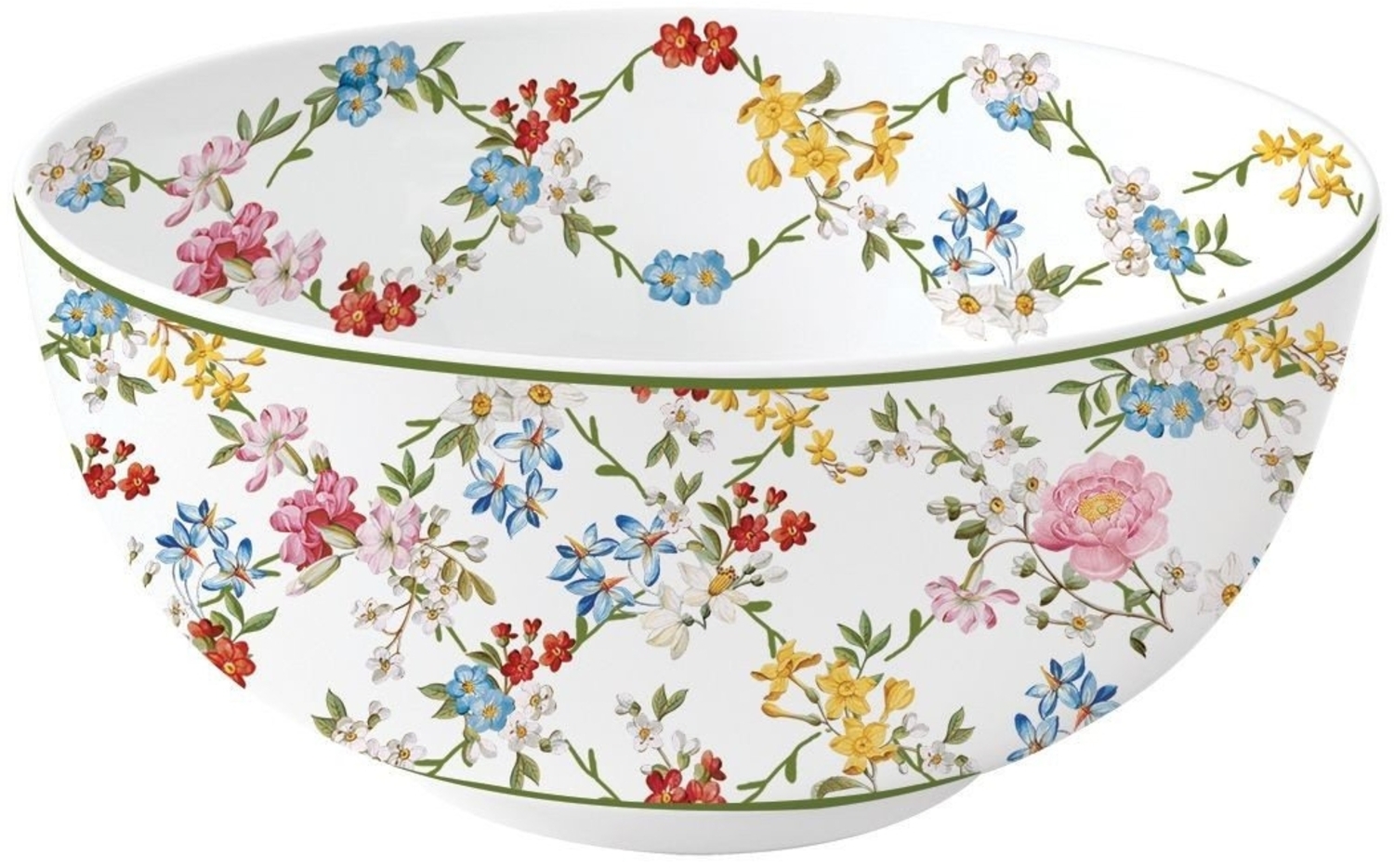 EasyLife Müslischale Garden Dreams, Porzellan, Spülmaschinengeeignet, Mehrfarbig, Motiv: Blumenranken Bild 1