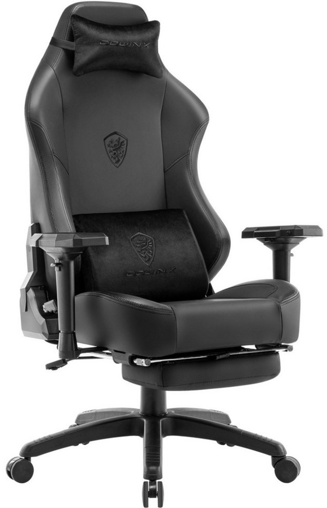 Dowinx Gaming-Stuhl Bürostuhl Ergonomischer Computer Stuhl mit Fußstütze, 4D-Armlehnen, mit Wildleder Kopfstütze und Lendenwirbelstütze Bild 1