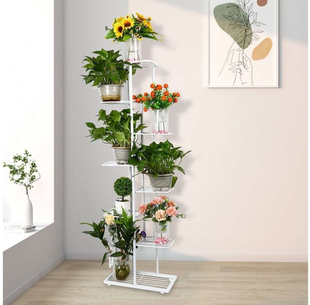 TWSOUL Blumenständer Moderner schlichter Blumenständer, 43*22*141cm( L*B*H) , Achtschichtiger Blumenständer Bild 1